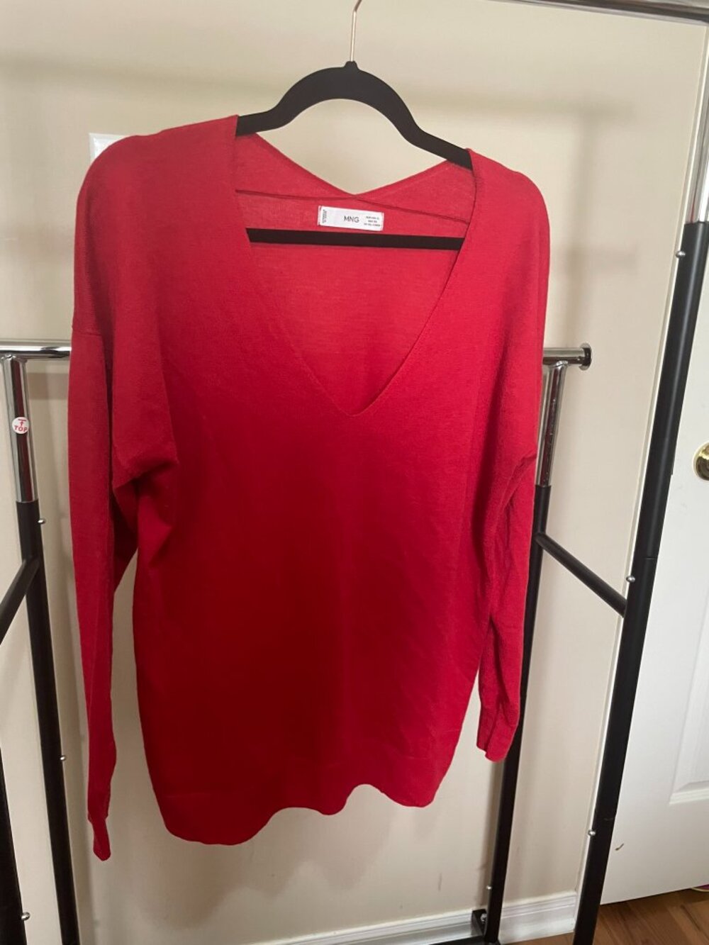 V-Neck Sweater, Red, XL